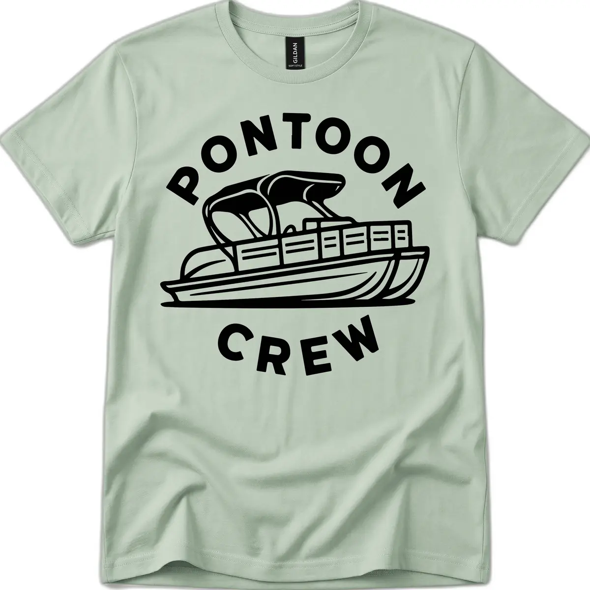 Pontoon Crew Boat Life Design T-Shirt in Sage