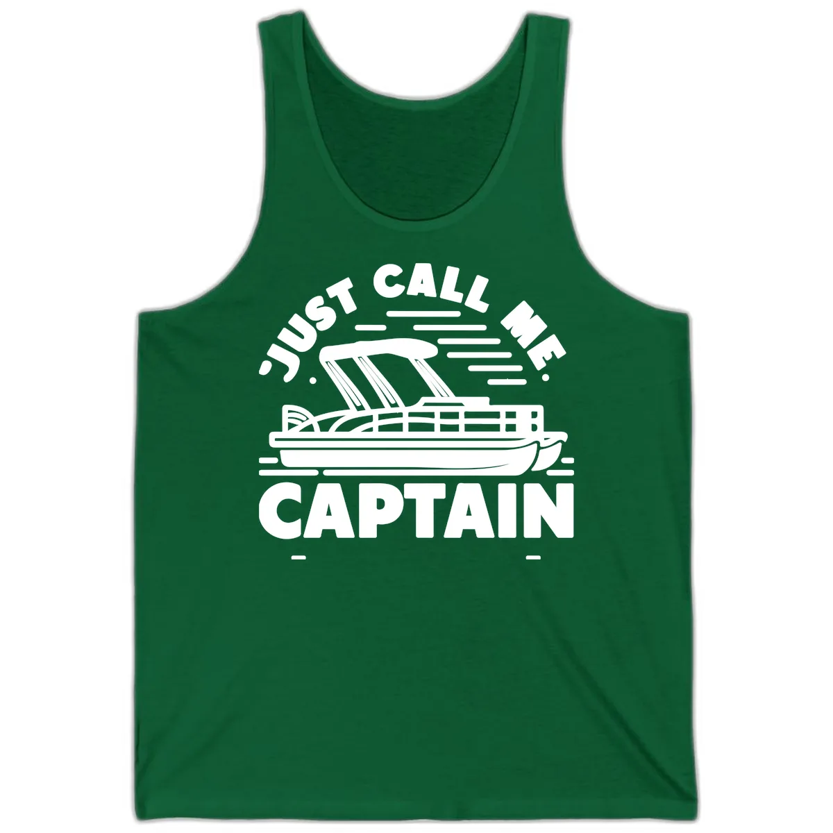 Just Call Me Captain Pontoon Boat Design Tank in Kelly