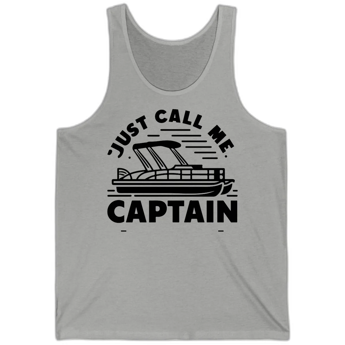 Just Call Me Captain Pontoon Boat Design Tank in Athletic Heather