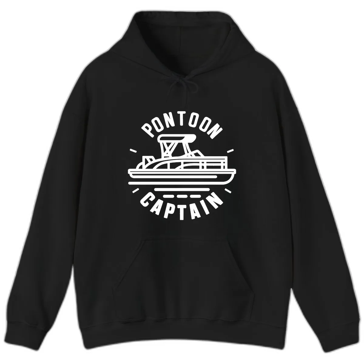 Pontoon Captain Nautical Design Hoodie in Black
