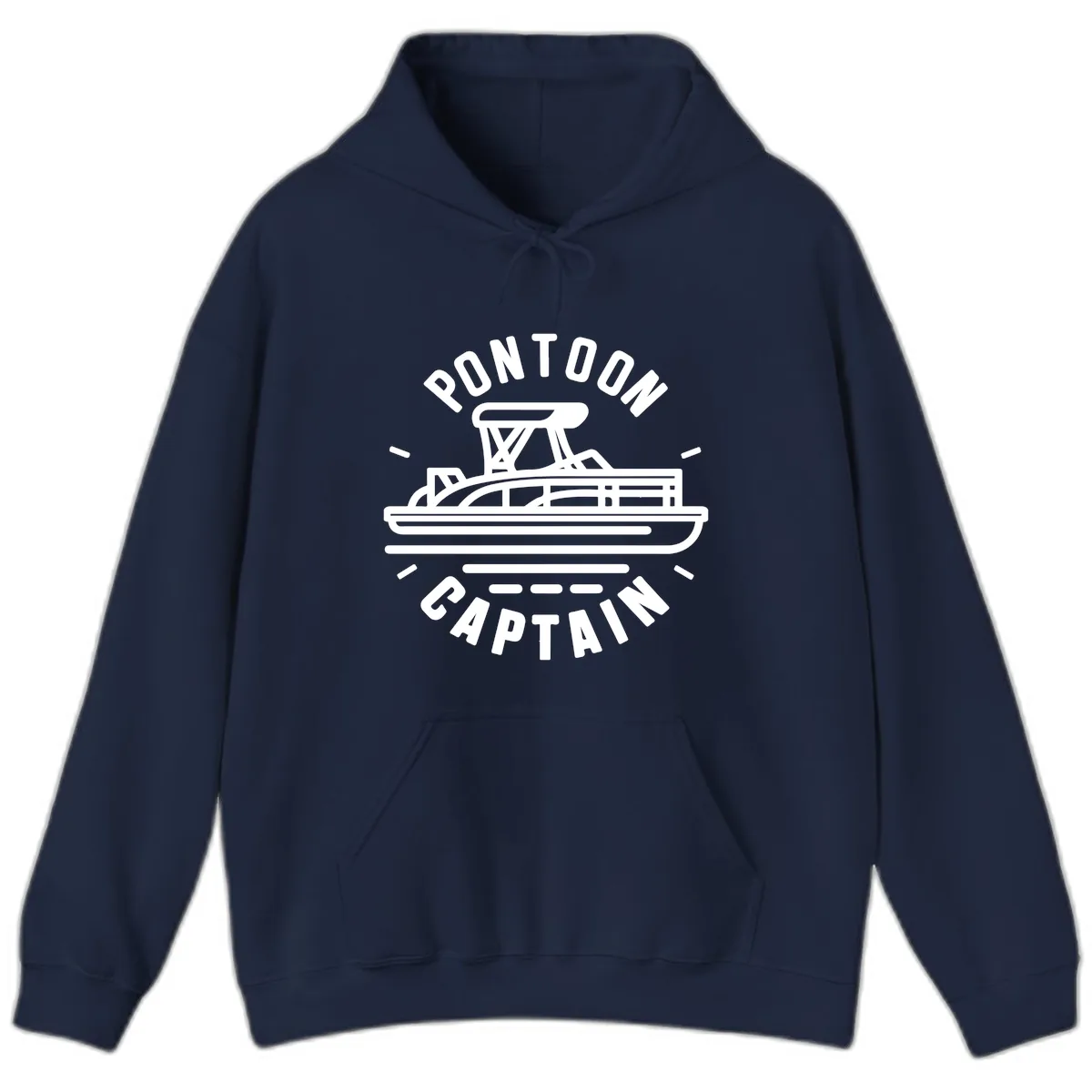 Pontoon Captain Nautical Design Hoodie in Navy