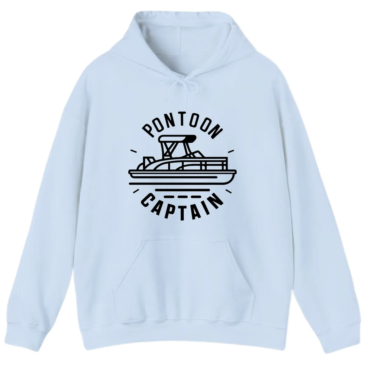 Pontoon Captain Nautical Design Hoodie in Light Blue