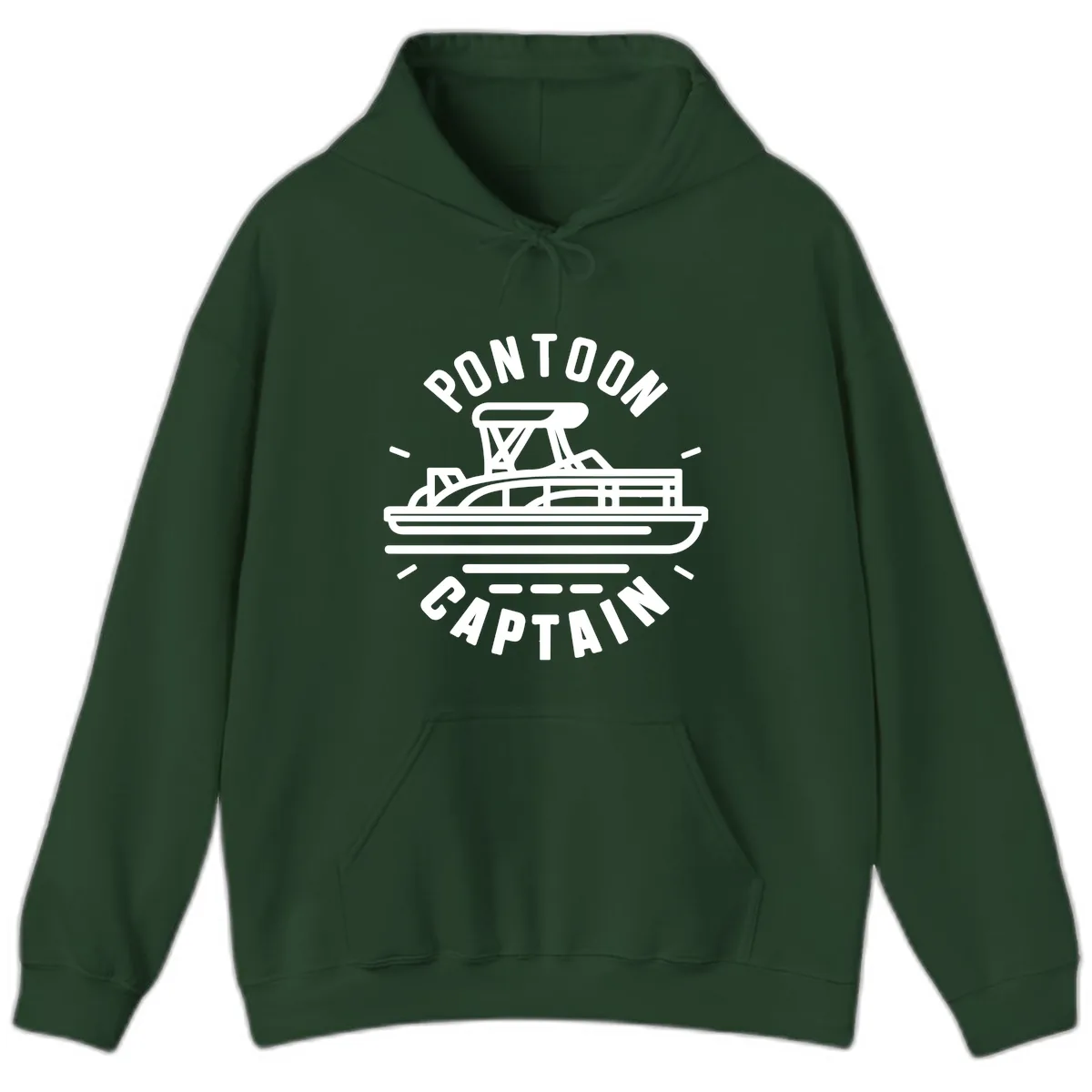 Pontoon Captain Nautical Design Hoodie in Forest Green