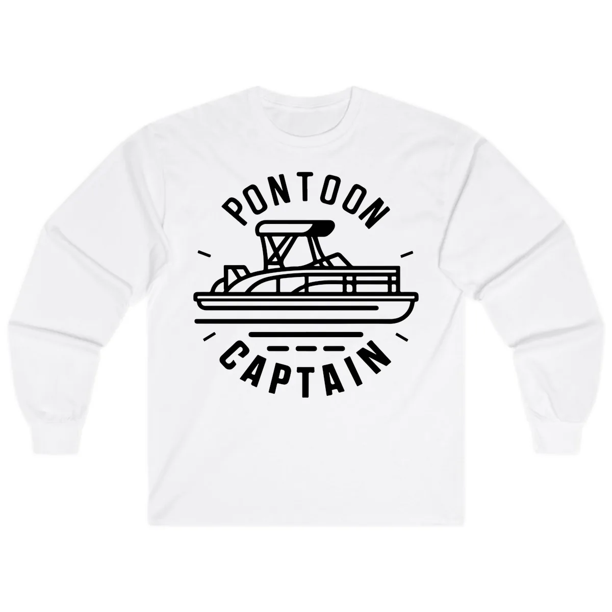 Pontoon Captain Nautical Design Long Sleeve in White