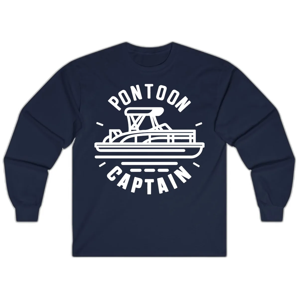 Pontoon Captain Nautical Design Long Sleeve in Navy