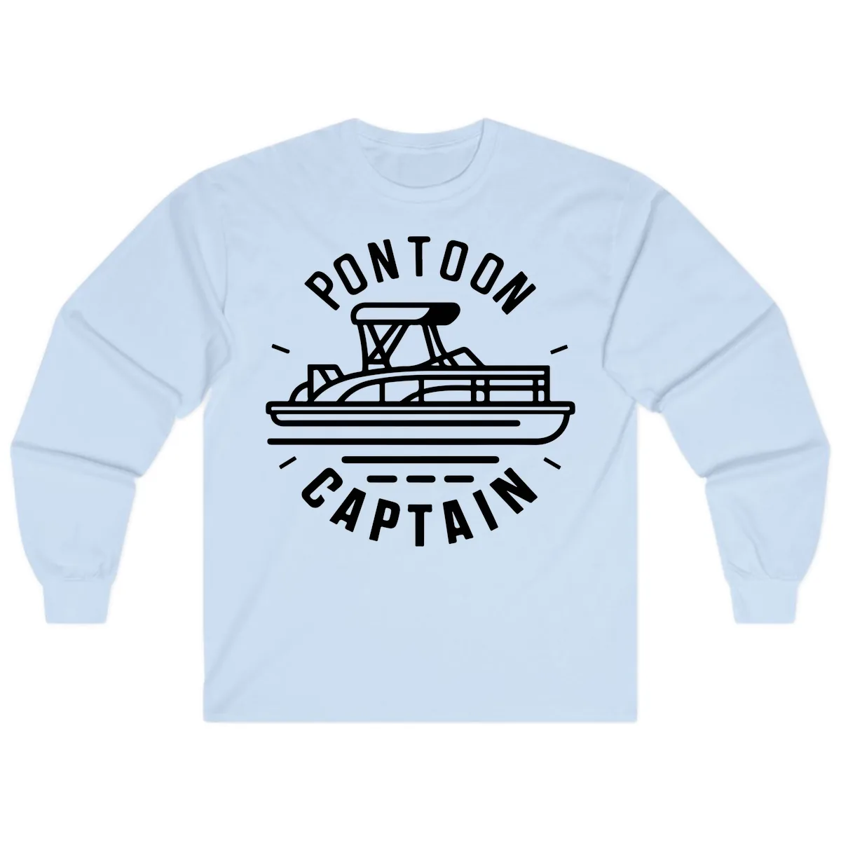 Pontoon Captain Nautical Design Long Sleeve in Light Blue