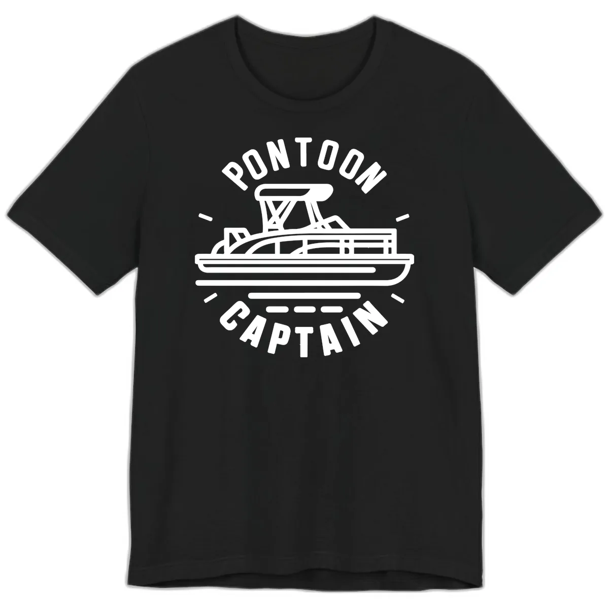 Pontoon Captain Nautical Design Premium T-Shirt in Black