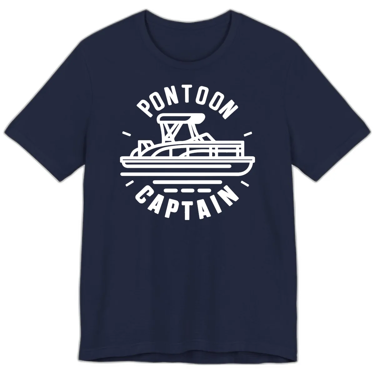 Pontoon Captain Nautical Design Premium T-Shirt in Navy