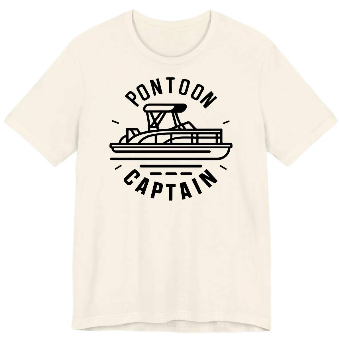 Pontoon Captain Nautical Design Premium T-Shirt in Natural