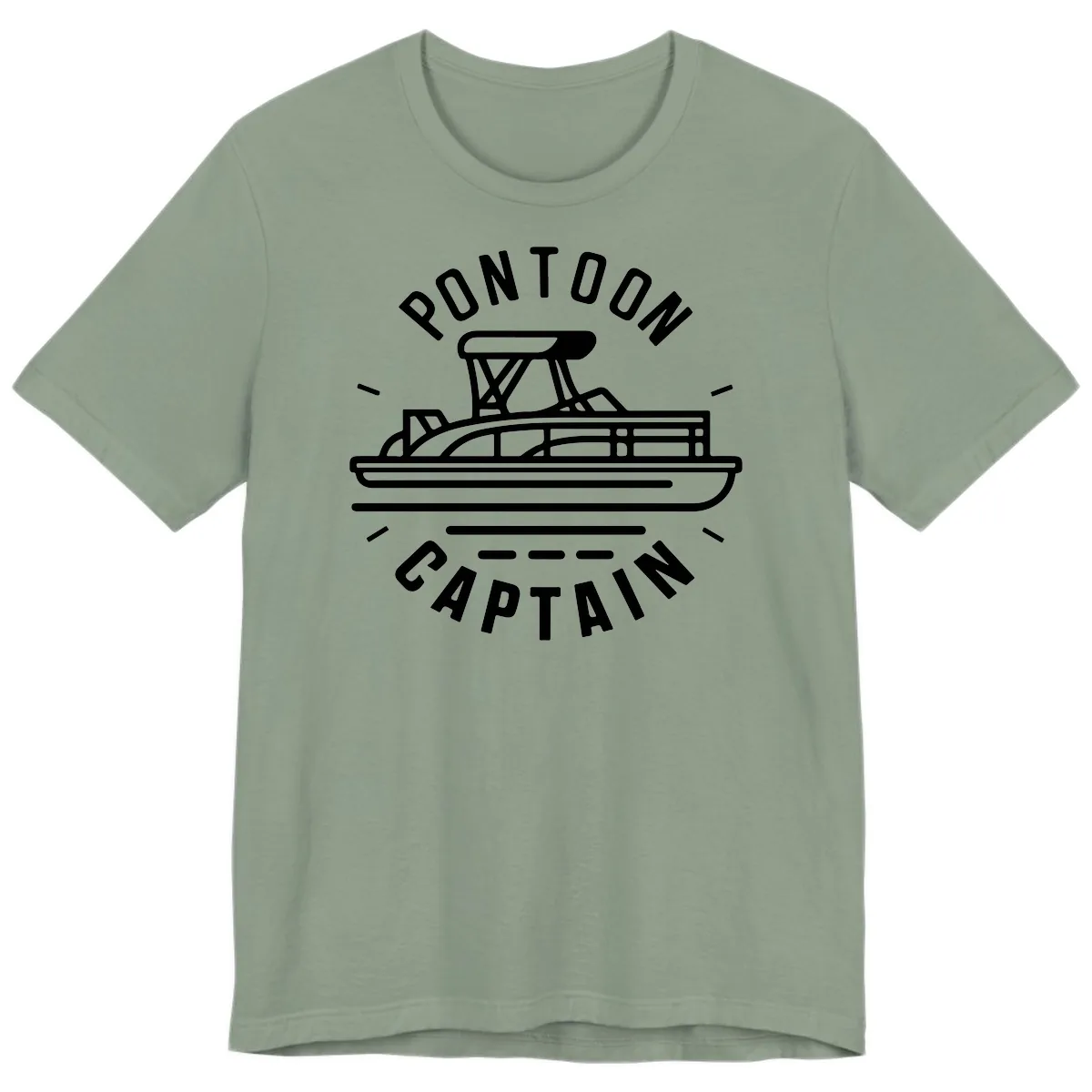 Pontoon Captain Nautical Design Premium T-Shirt in Sage
