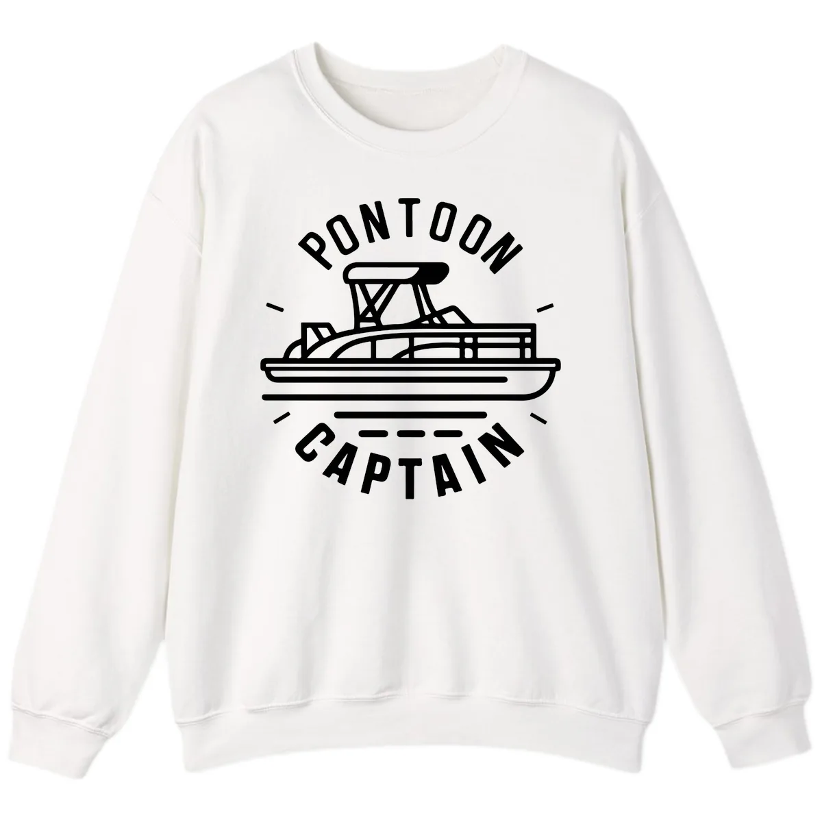 Pontoon Captain Nautical Design Sweatshirt in White