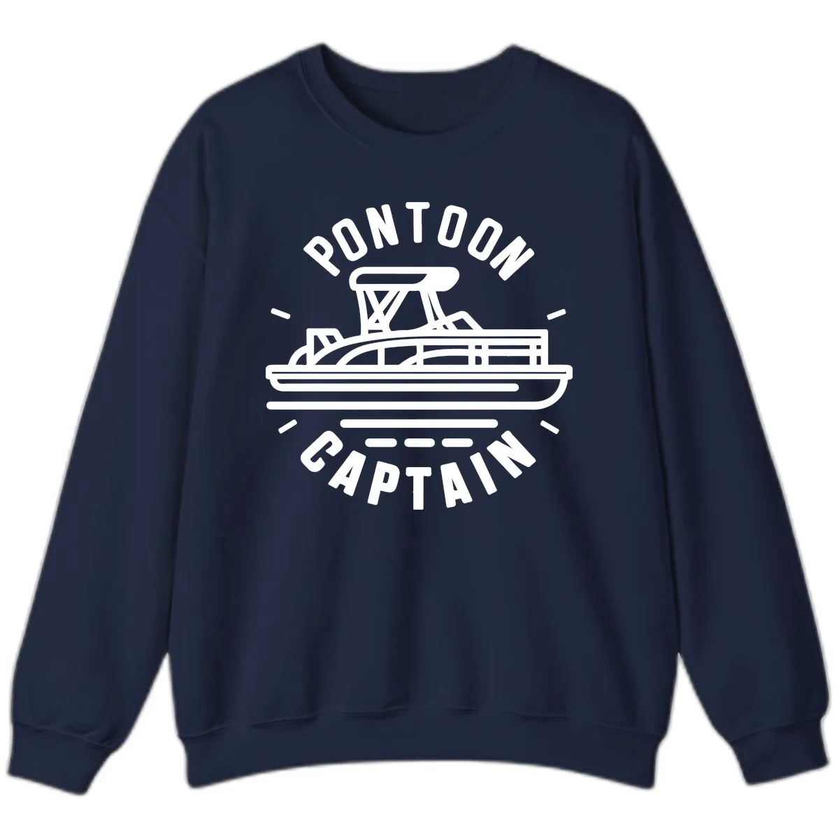Pontoon Captain Nautical Design Sweatshirt in Navy