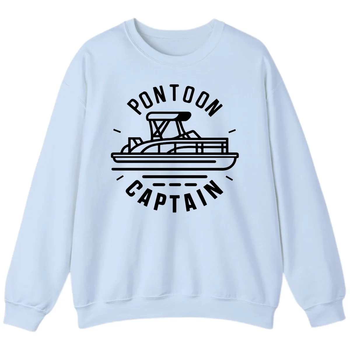 Pontoon Captain Nautical Design Sweatshirt in Light Blue