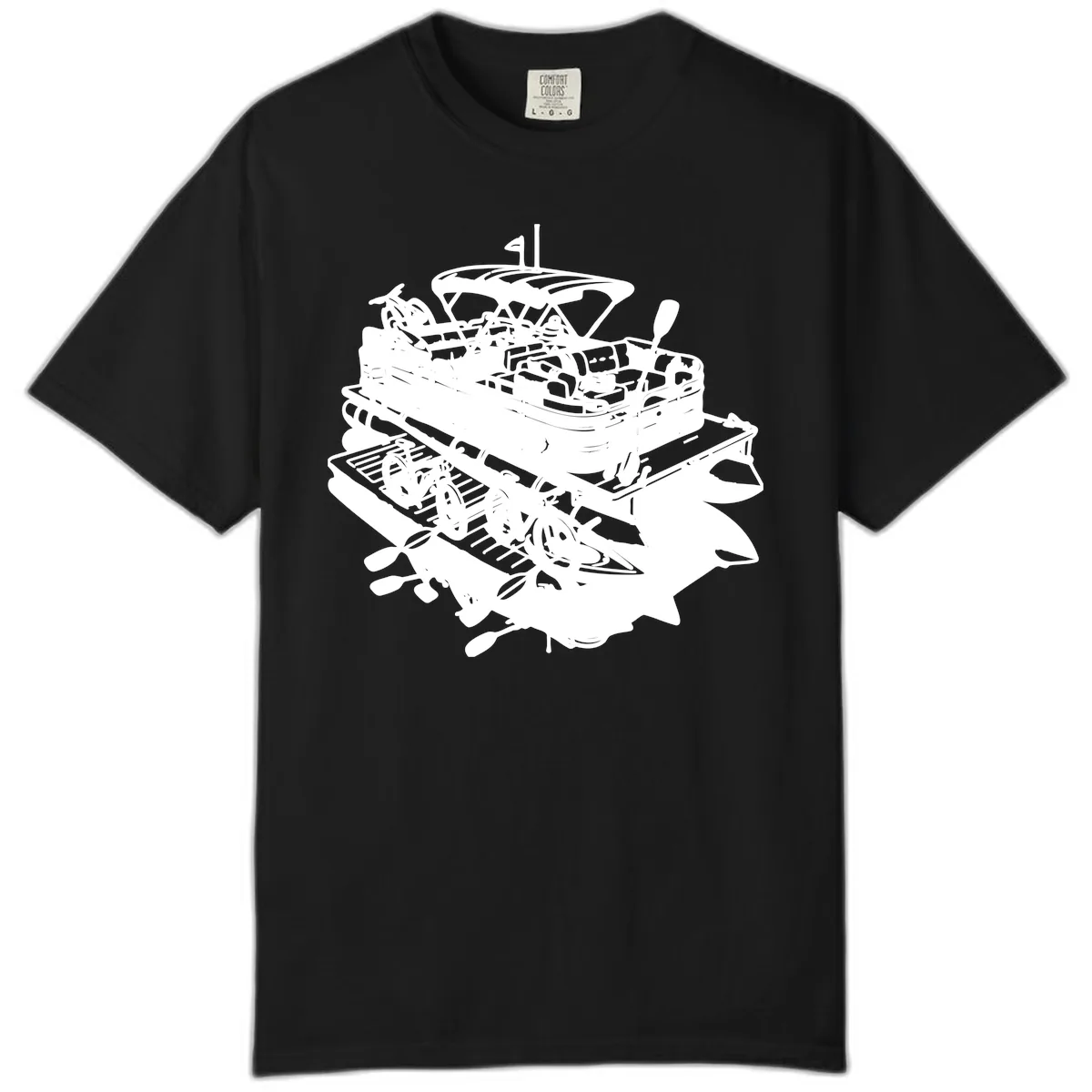 Pontoon Boat With Water Toys Comfort Color in Black