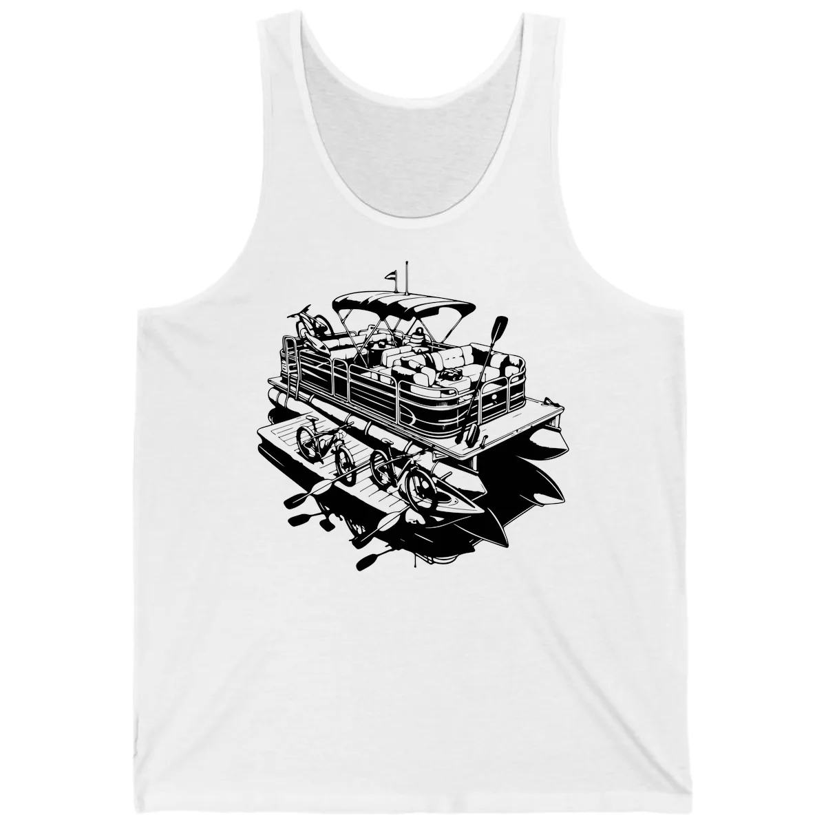 Pontoon Boat With Water Toys Tank in White