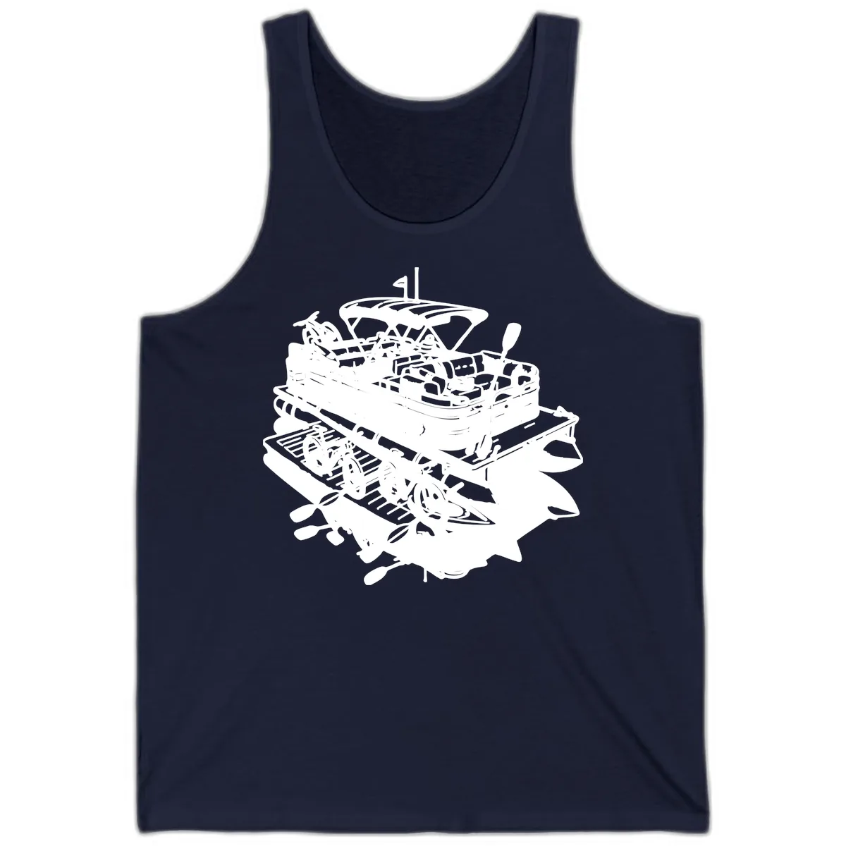 Pontoon Boat With Water Toys Tank in Navy