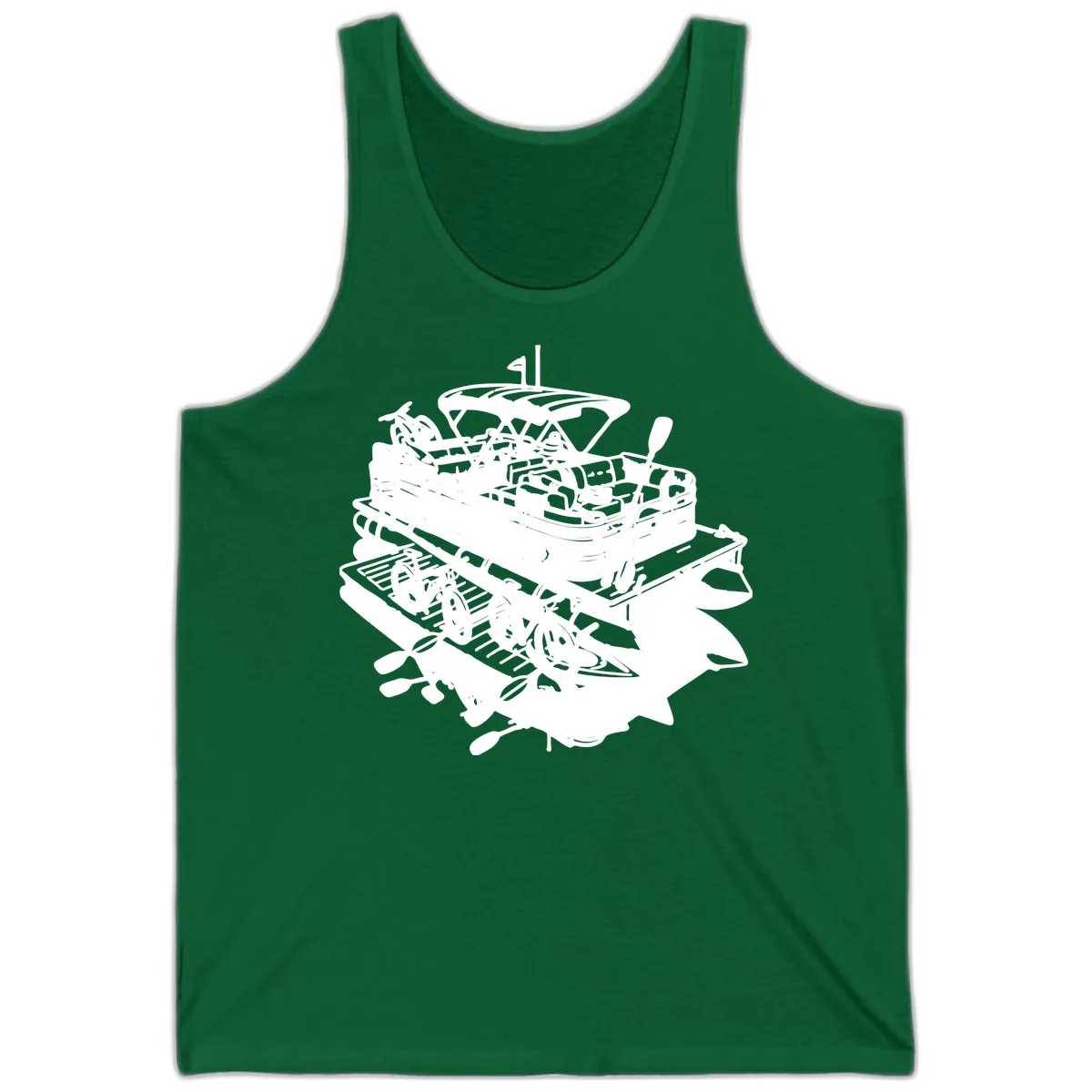 Pontoon Boat With Water Toys Tank in Kelly