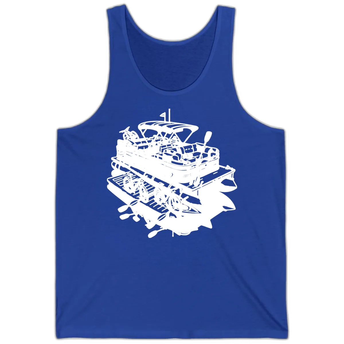 Pontoon Boat With Water Toys Tank in True Royal