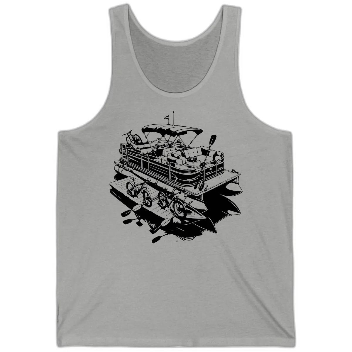 Pontoon Boat With Water Toys Tank in Athletic Heather