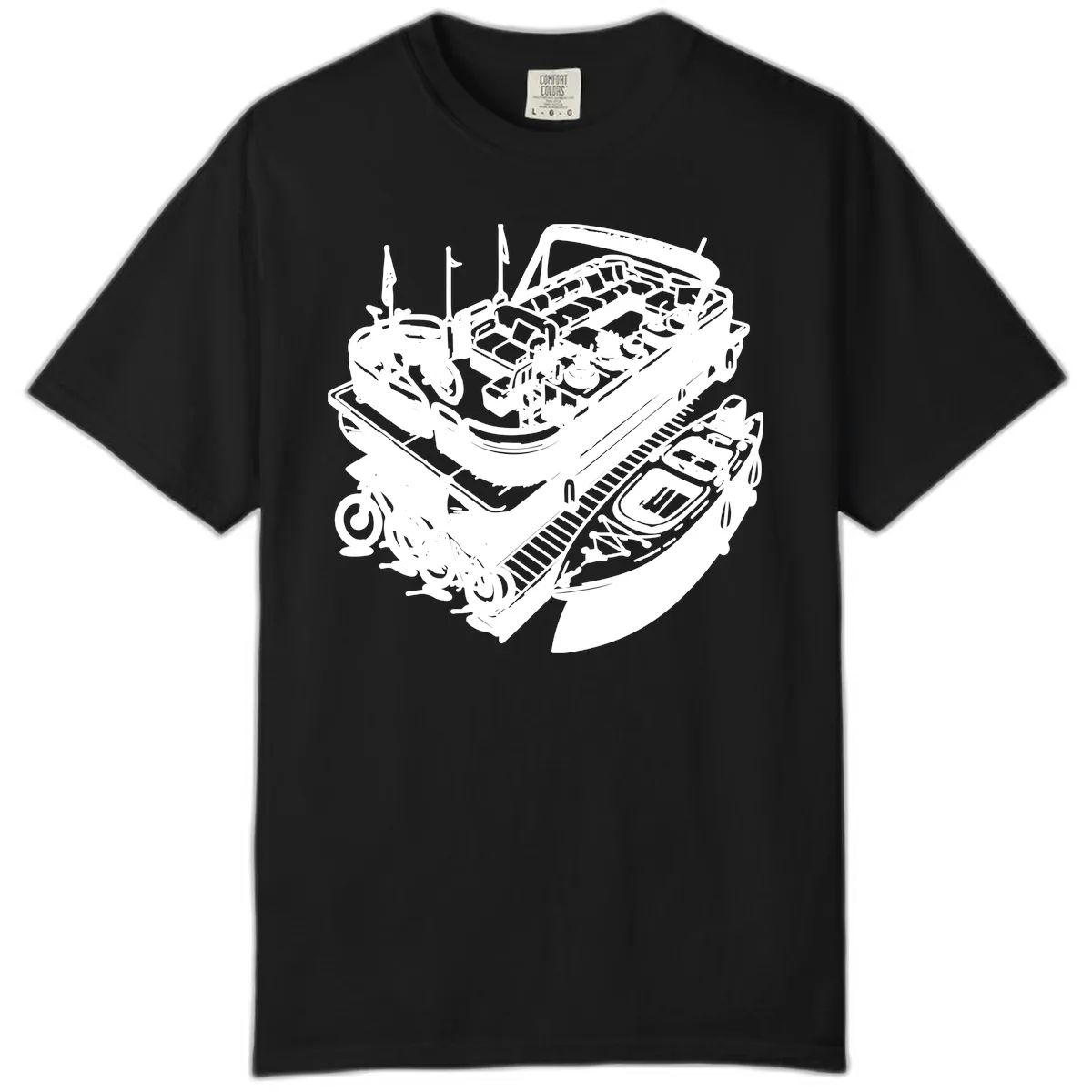Pontoon Boat Lifestyle And Activities Comfort Color in Black