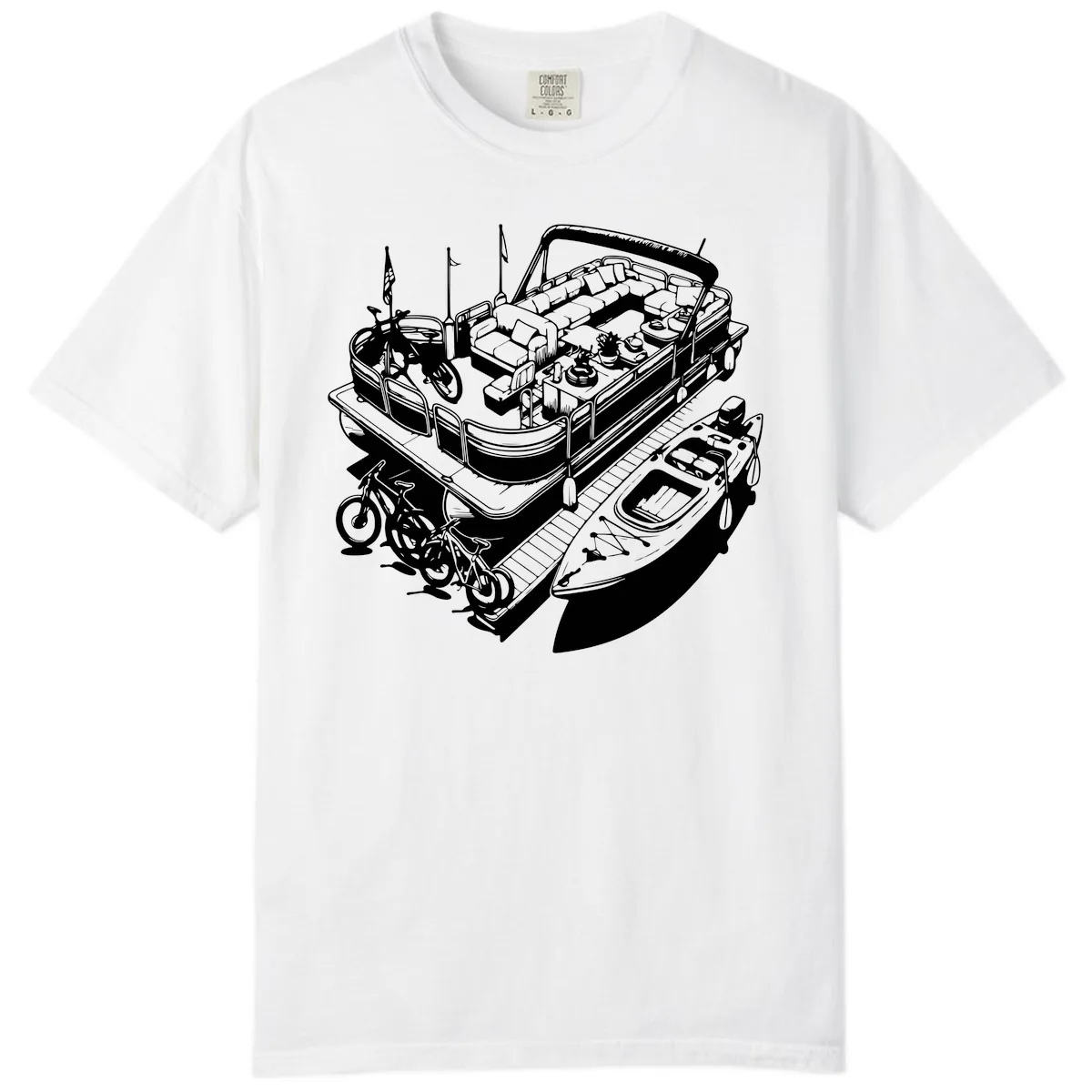 Pontoon Boat Lifestyle And Activities Comfort Color in White