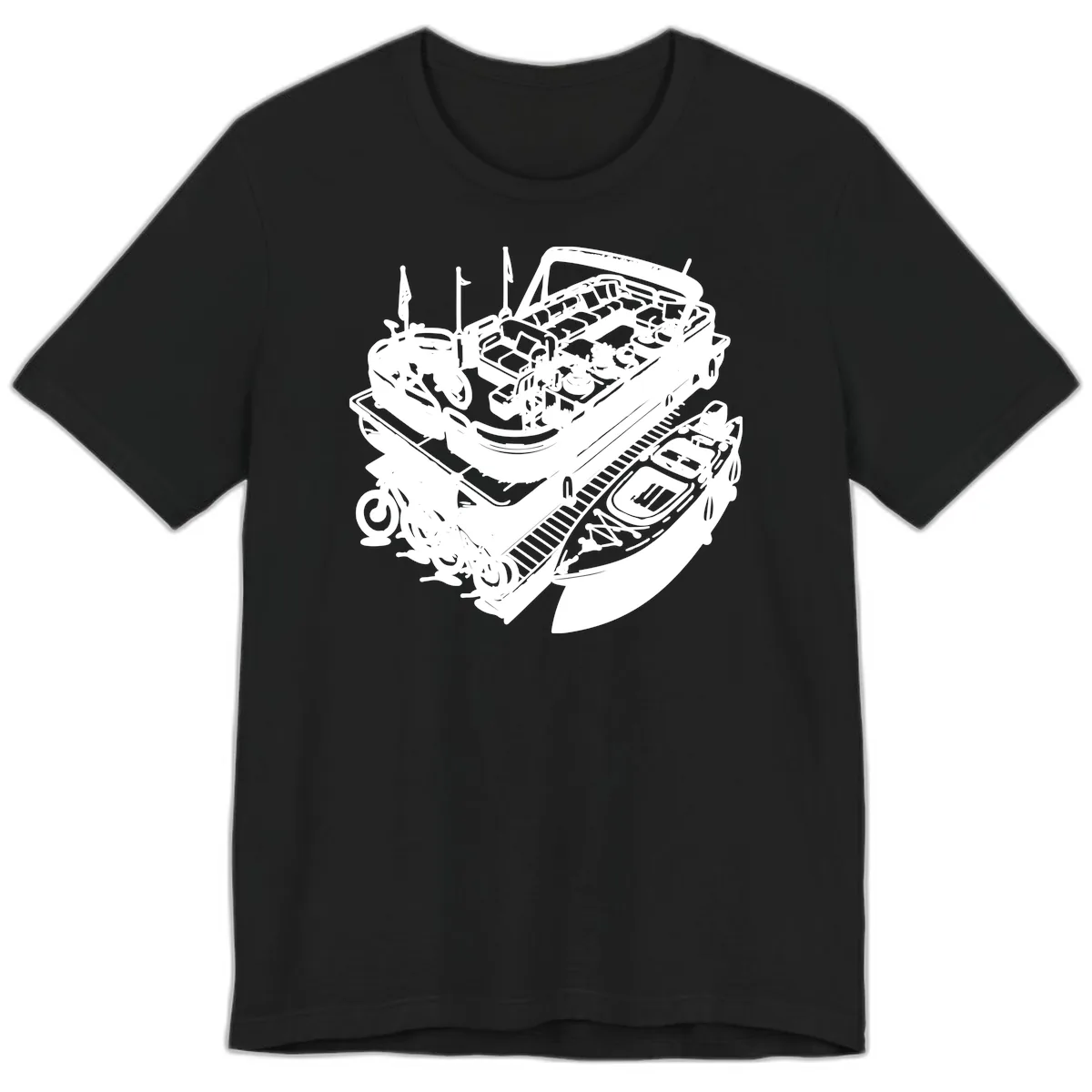 Pontoon Boat Lifestyle And Activities Premium T-Shirt in Black