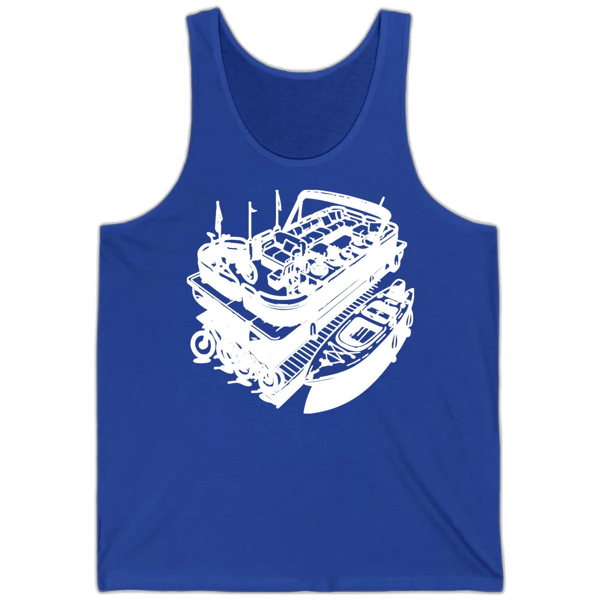 Pontoon Boat Lifestyle And Activities Tank in True Royal