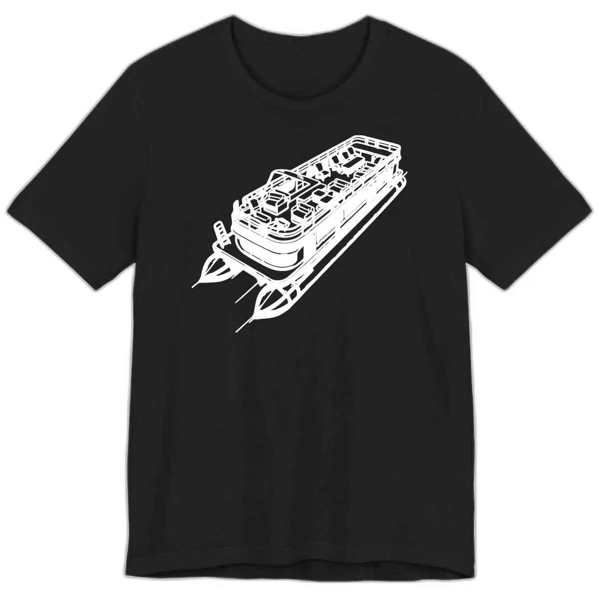 Pontoon Boat Deck Lifestyle Design Premium T-Shirt in Black