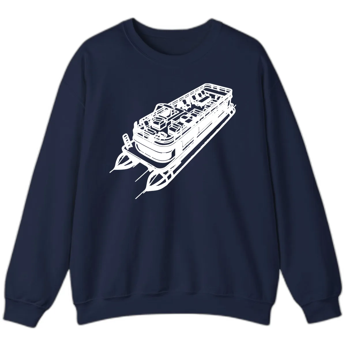 Pontoon Boat Deck Lifestyle Design Sweatshirt in Navy
