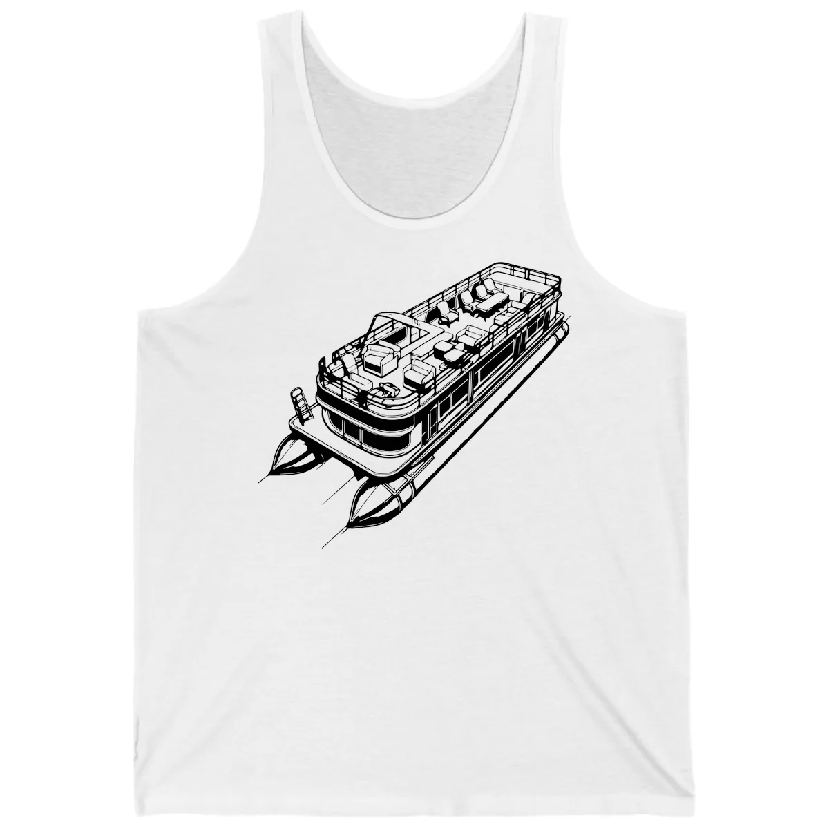 Pontoon Boat Deck Lifestyle Design Tank in White