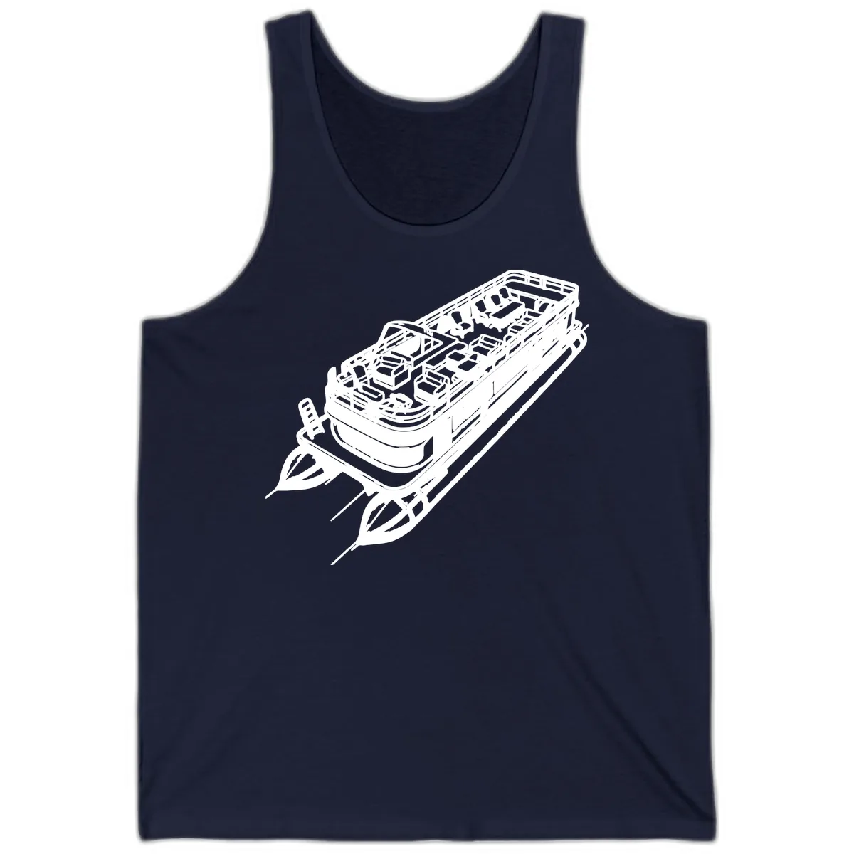 Pontoon Boat Deck Lifestyle Design Tank in Navy