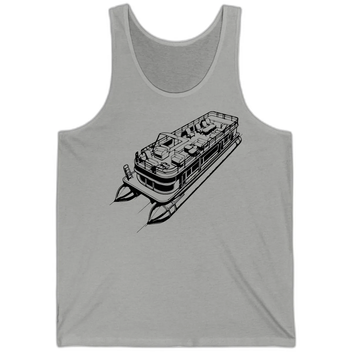 Pontoon Boat Deck Lifestyle Design Tank in Athletic Heather