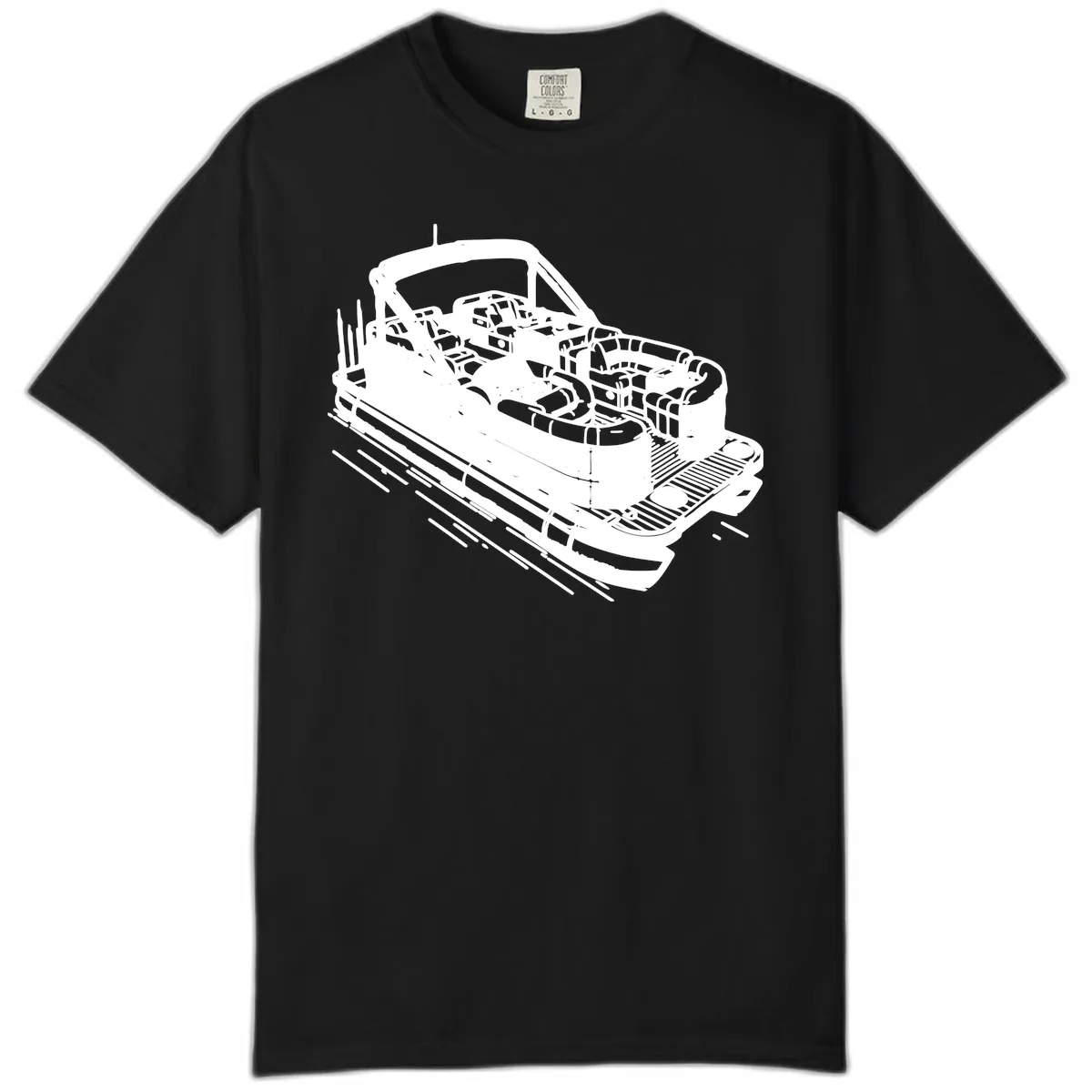 Pontoon Boat Interior Illustration Comfort Color in Black