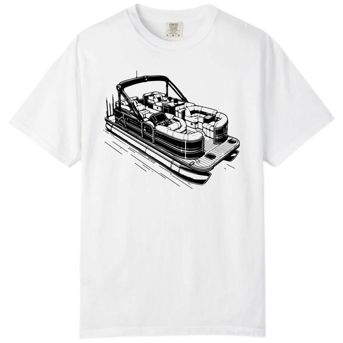 Pontoon Boat Interior Illustration Comfort Color in White