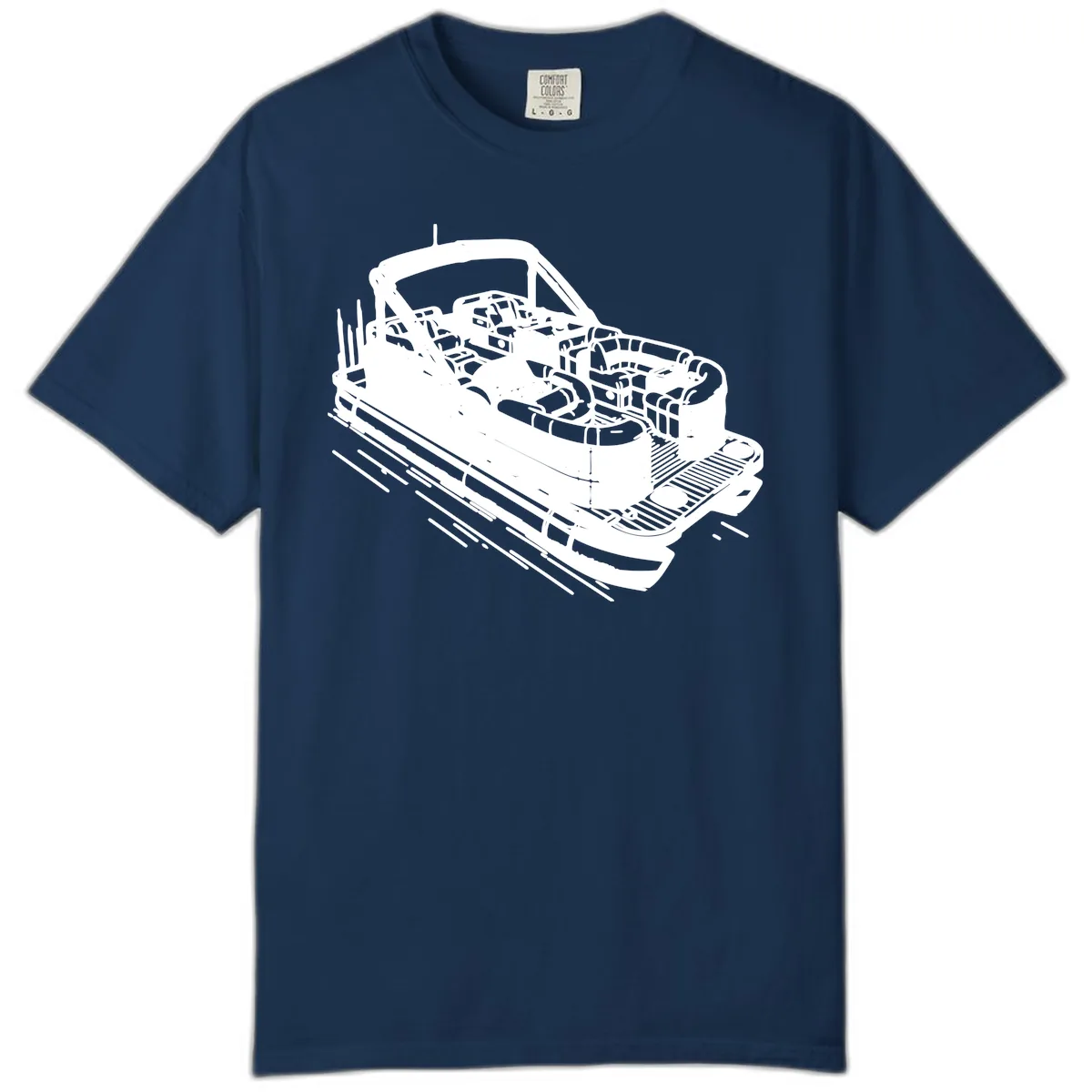 Pontoon Boat Interior Illustration Comfort Color in Navy