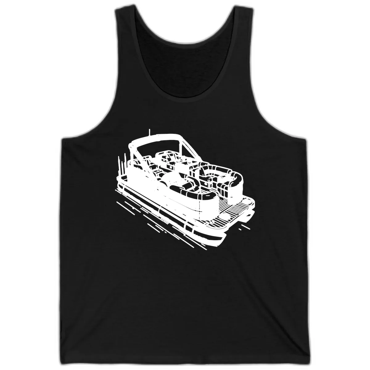 Pontoon Boat Interior Illustration Tank in Black