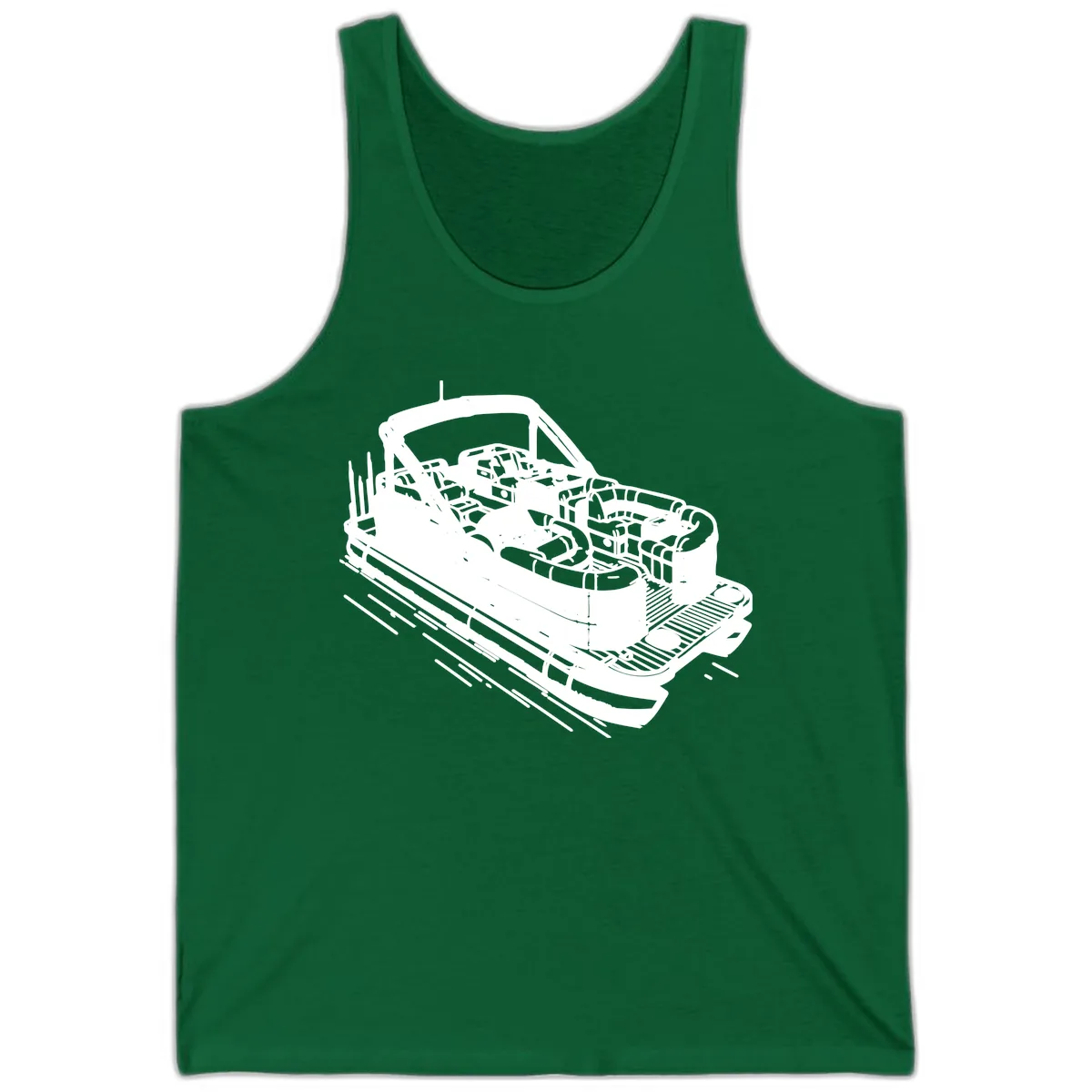 Pontoon Boat Interior Illustration Tank in Kelly