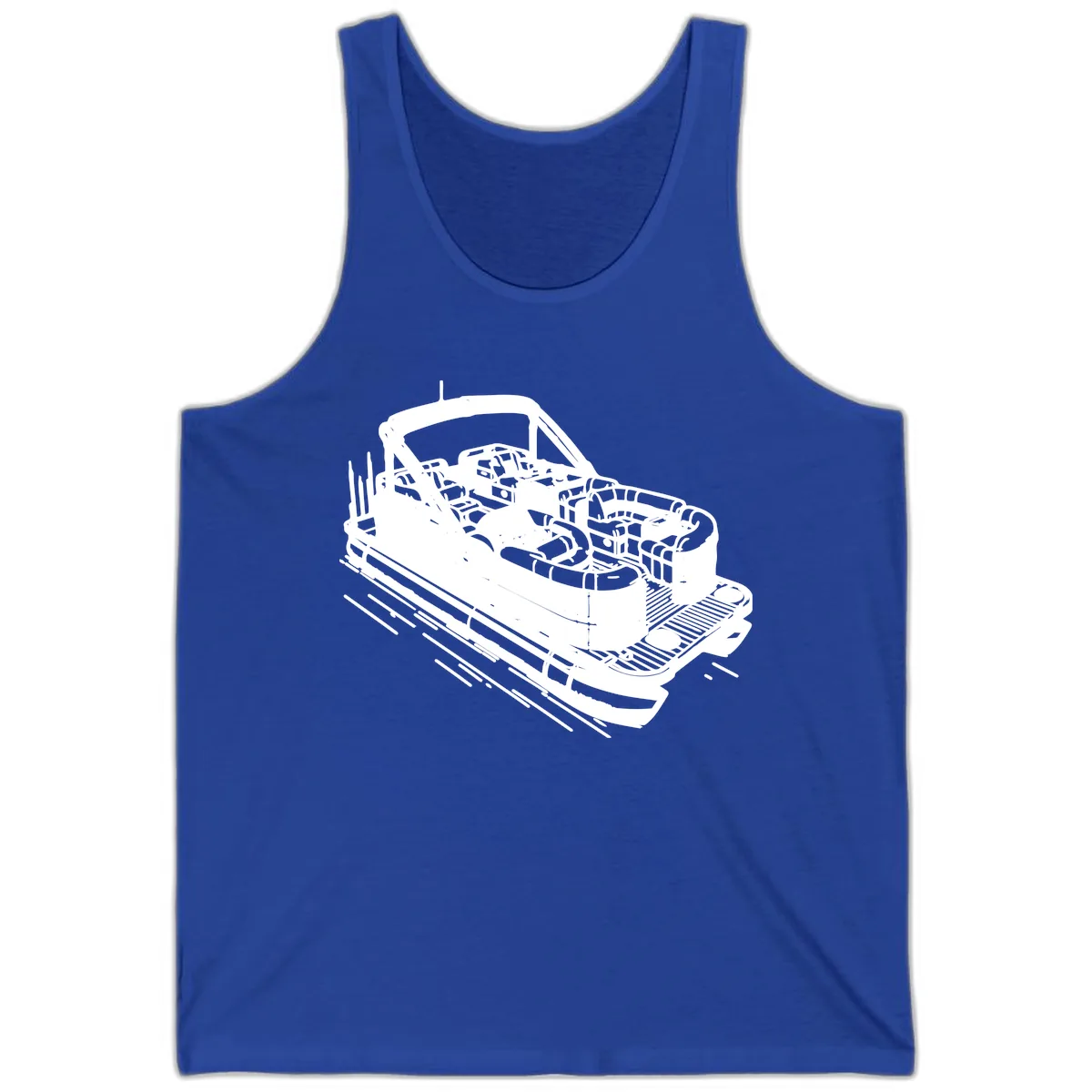 Pontoon Boat Interior Illustration Tank in True Royal
