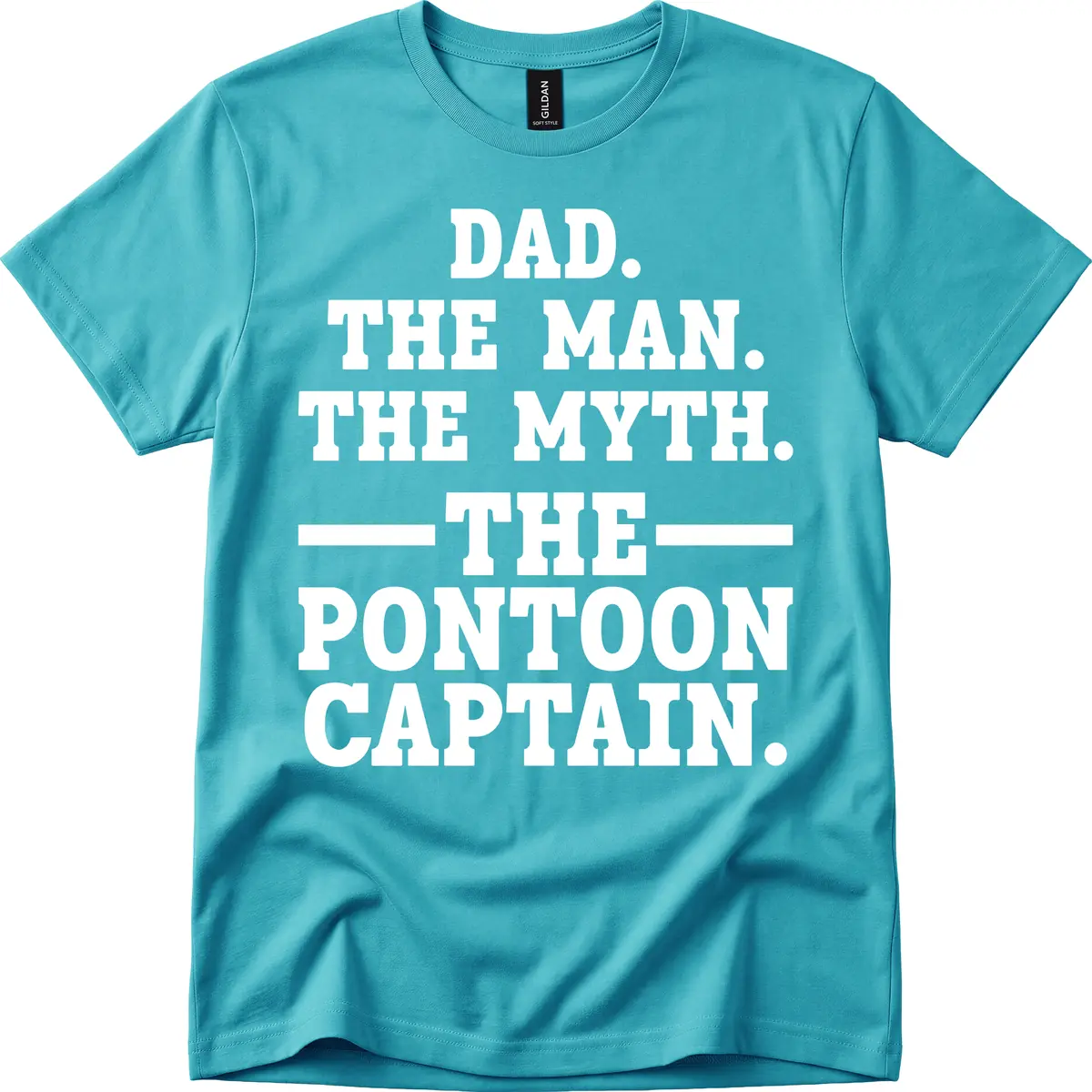 Dad The Man The Myth The Pontoon Captain T-Shirt in Tropical Blue