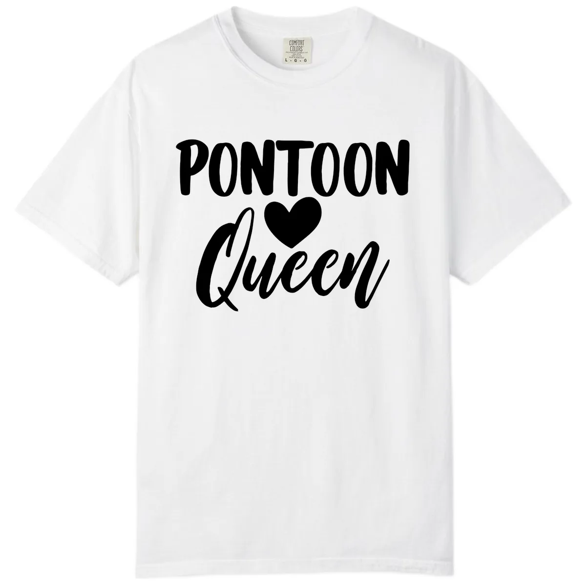 Pontoon Queen Heart Design Comfort Color in White