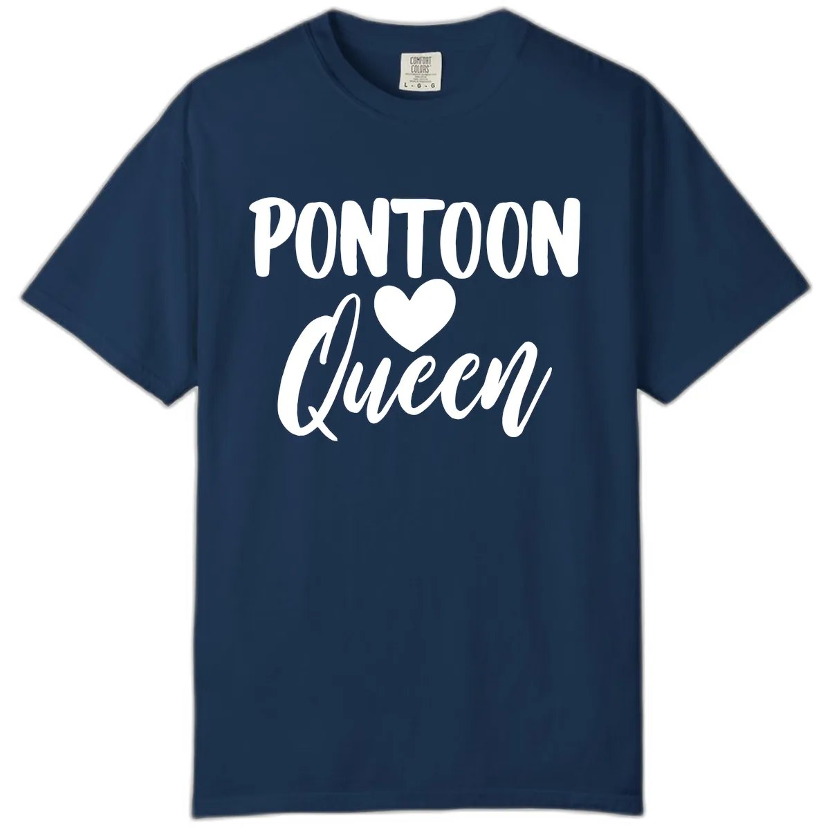 Pontoon Queen Heart Design Comfort Color in Navy