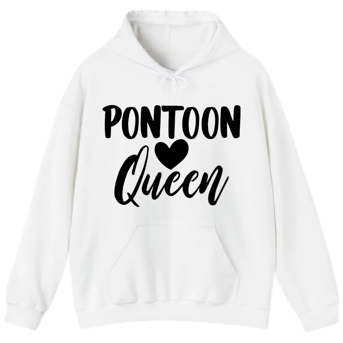 Pontoon Queen Heart Design Hoodie in White