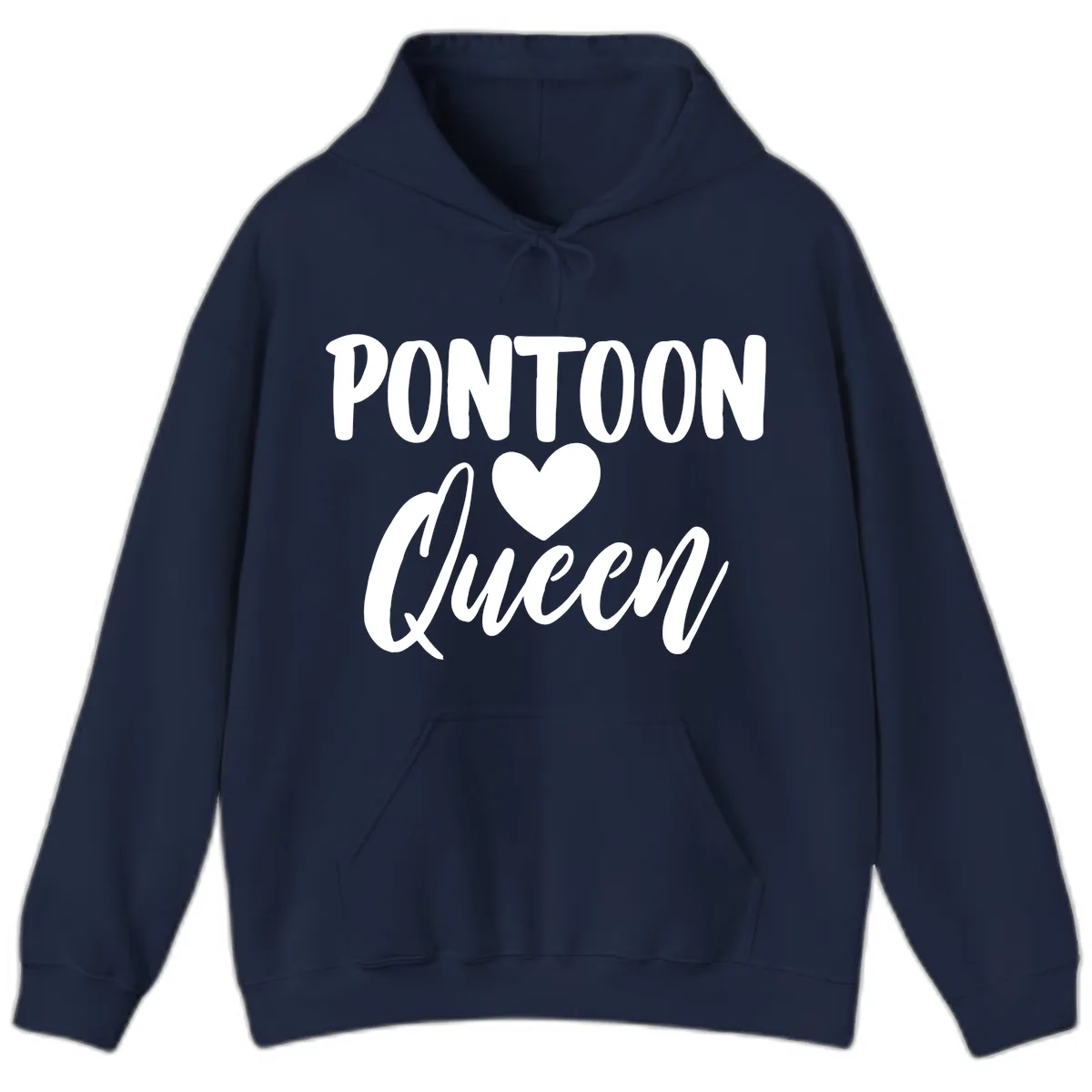 Pontoon Queen Heart Design Hoodie in Navy