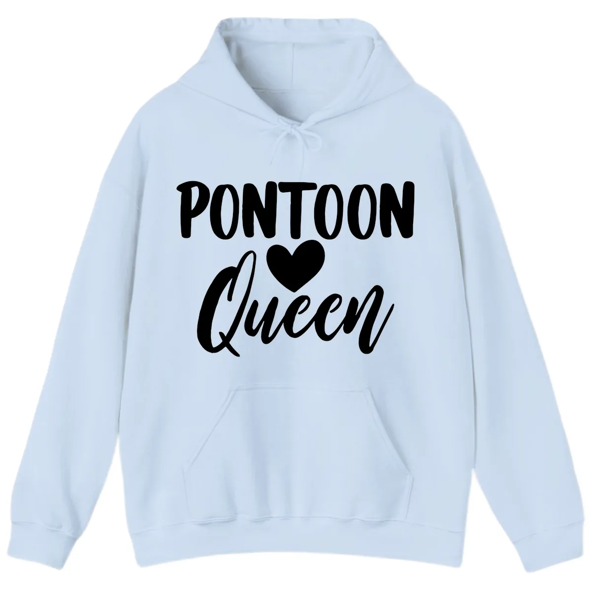 Pontoon Queen Heart Design Hoodie in Light Blue