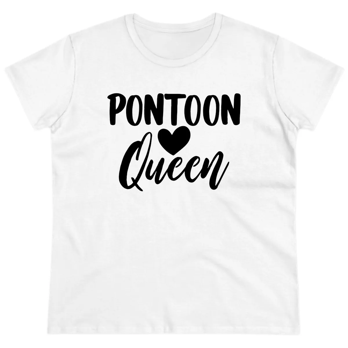 Pontoon Queen Heart Design Ladies Tee in White