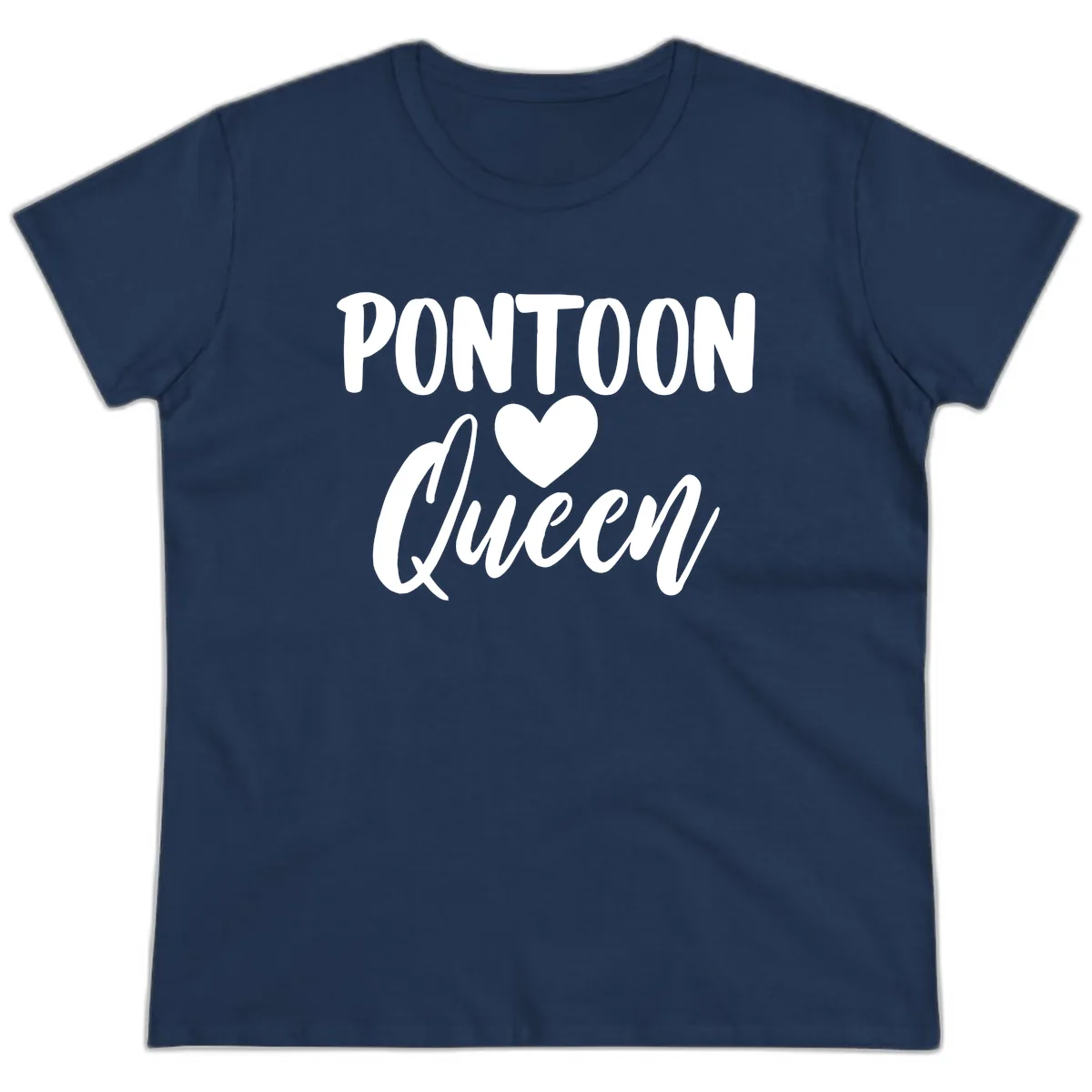 Pontoon Queen Heart Design Ladies Tee in Navy