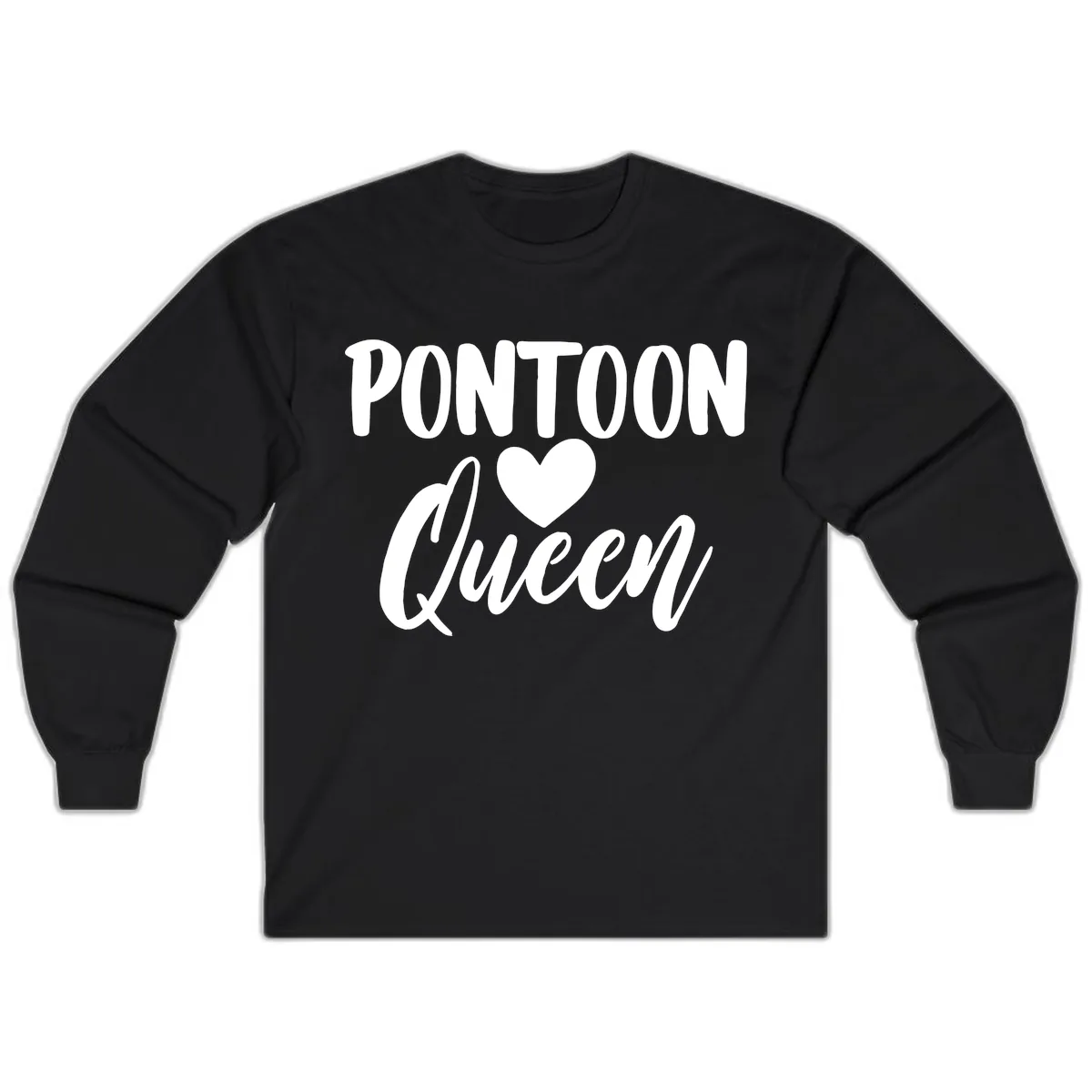 Pontoon Queen Heart Design Long Sleeve in Black