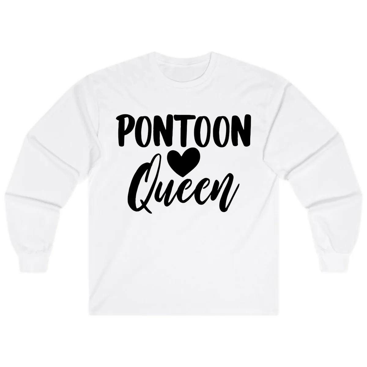 Pontoon Queen Heart Design Long Sleeve in White