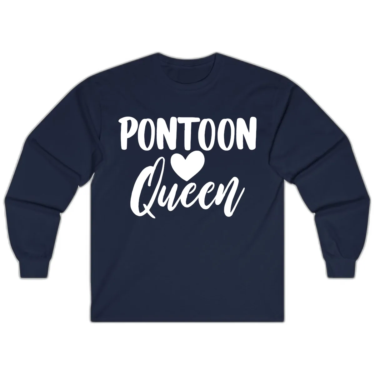Pontoon Queen Heart Design Long Sleeve in Navy