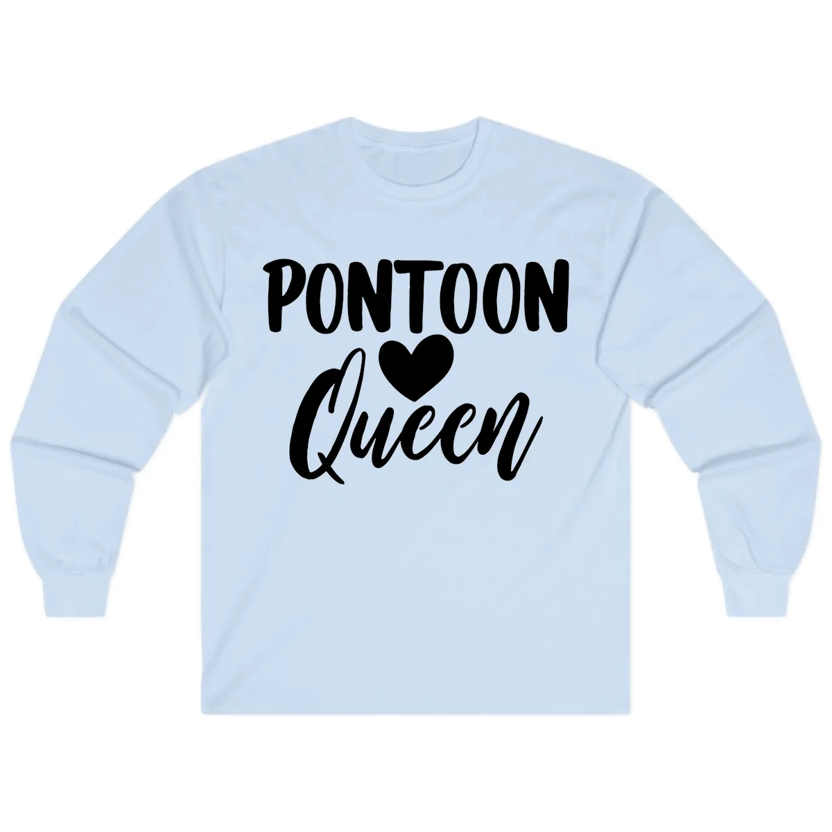 Pontoon Queen Heart Design Long Sleeve in Light Blue